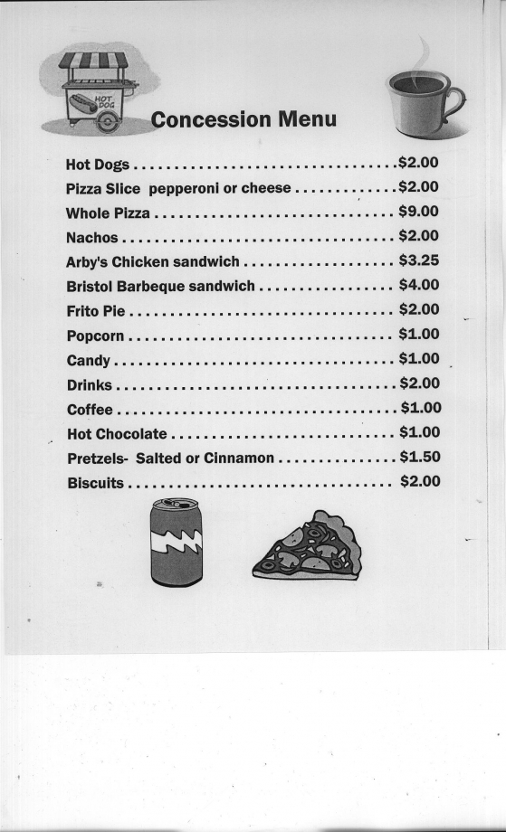 Concession Stand Price List Template